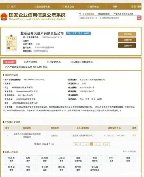 火速 北交所已注冊成立